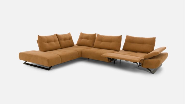 LEVEL electric corner recliner sofa - Modular seat depth and great comfort for this designer corner recliner sofa