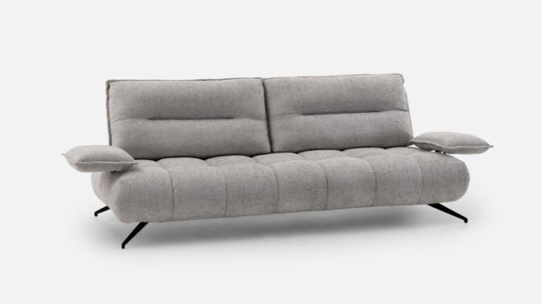 3-seater sofa in OTTO grey fabric with reclining backrest and adjustable armrests