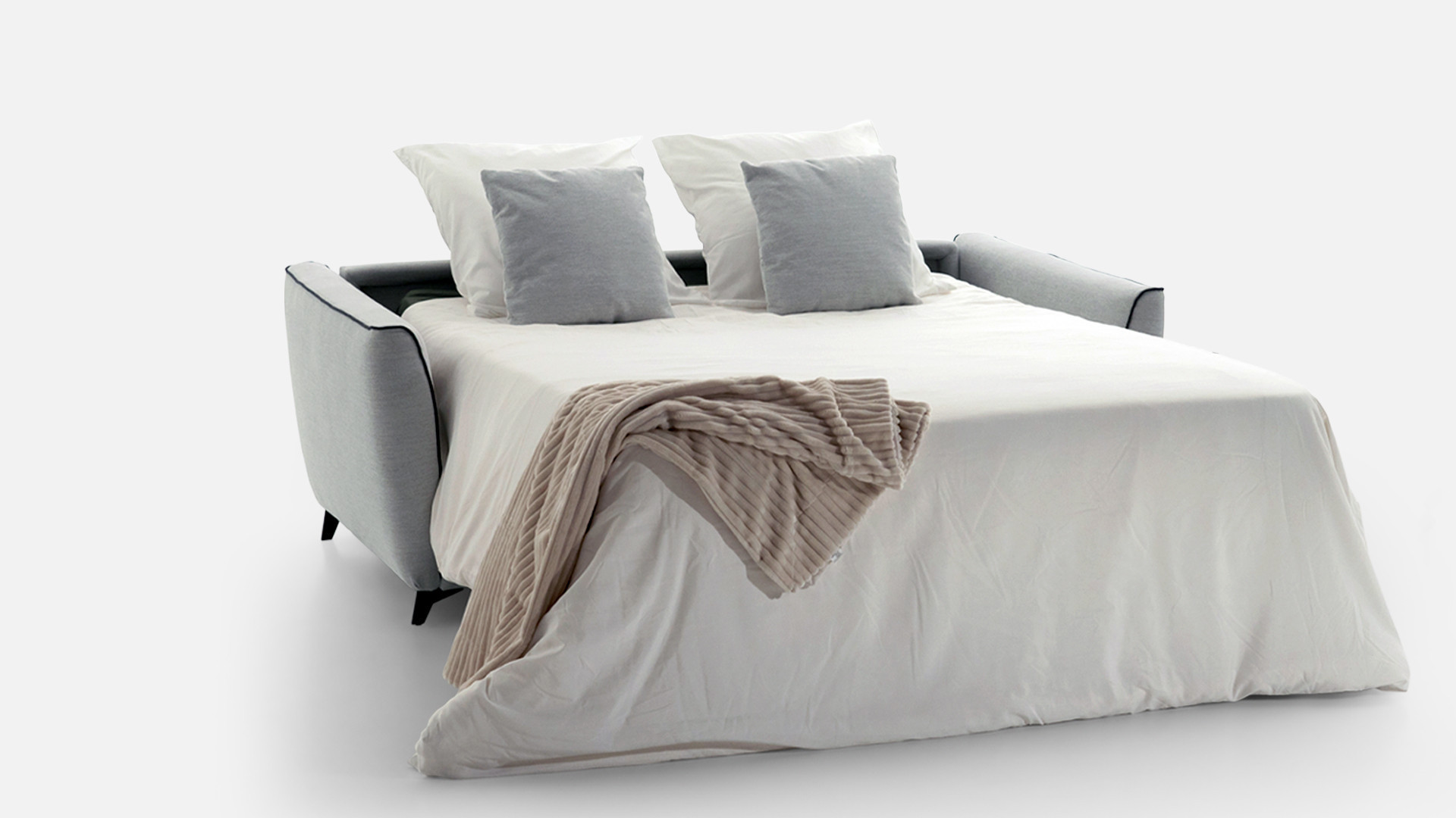 MARCELLO sofa bed in light grey fabric