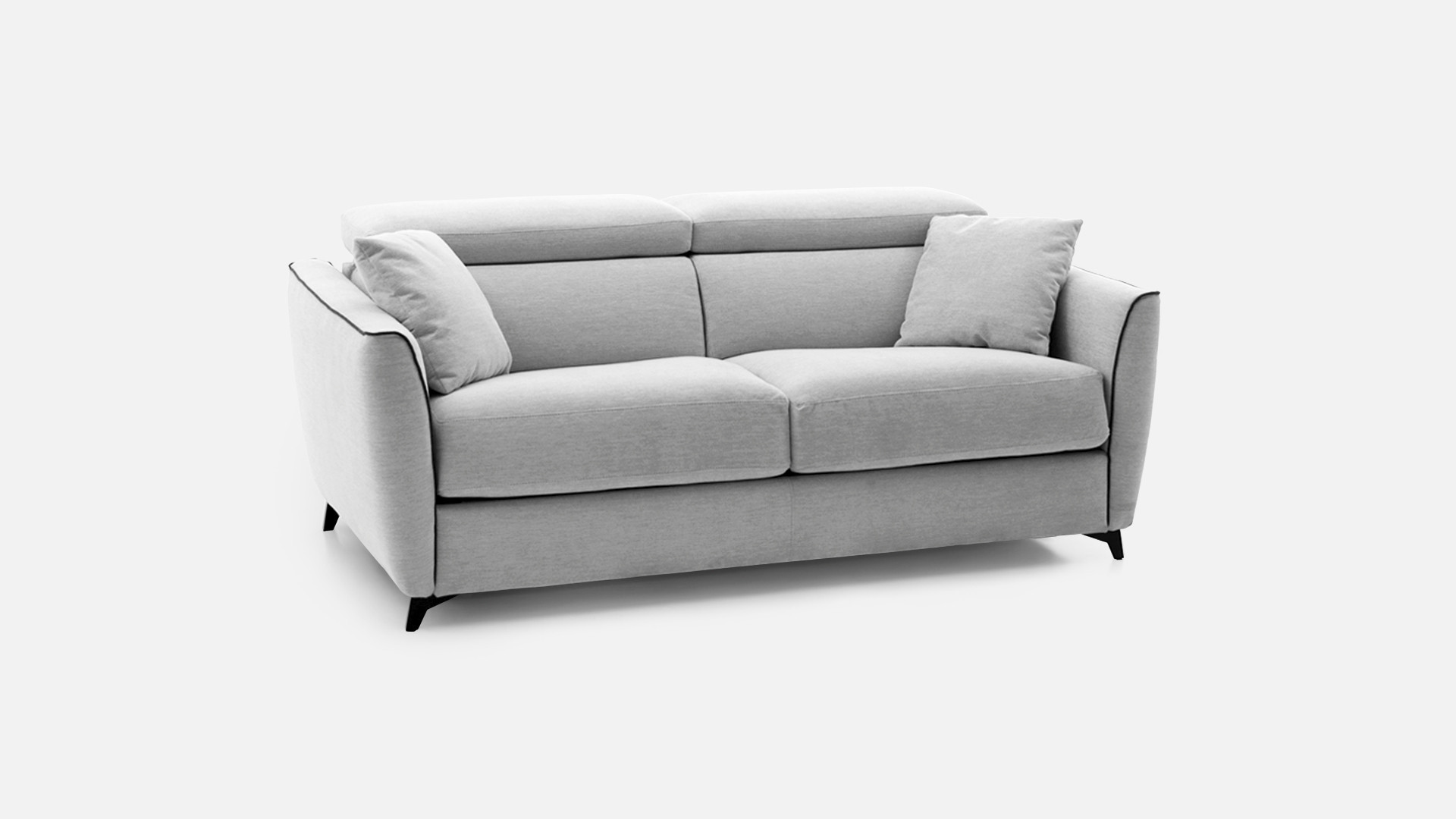 3-seater sofa in light grey fabric MARCELLO