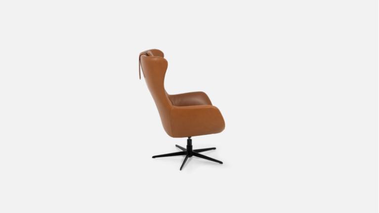 DEXTER leather swivel armchair | Comfort and elegance