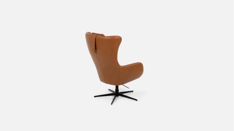 DEXTER leather swivel armchair | Comfort and elegance