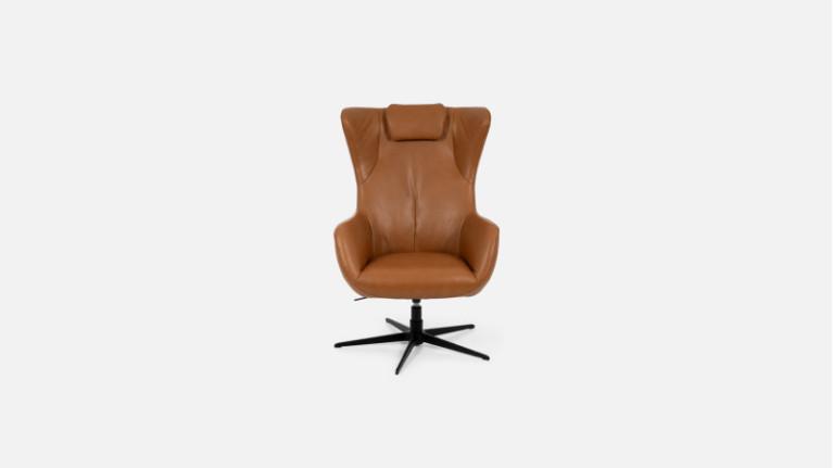 DEXTER leather swivel armchair | Comfort and elegance