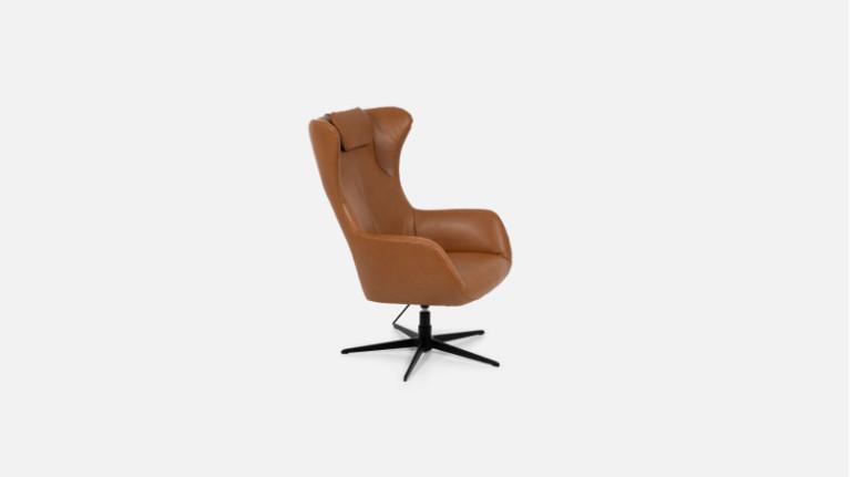 DEXTER leather swivel armchair | Comfort and elegance