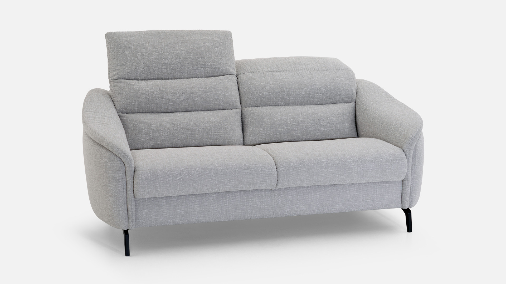 2-seater upright sofa in grey fabric with SHIFT manual headrests
