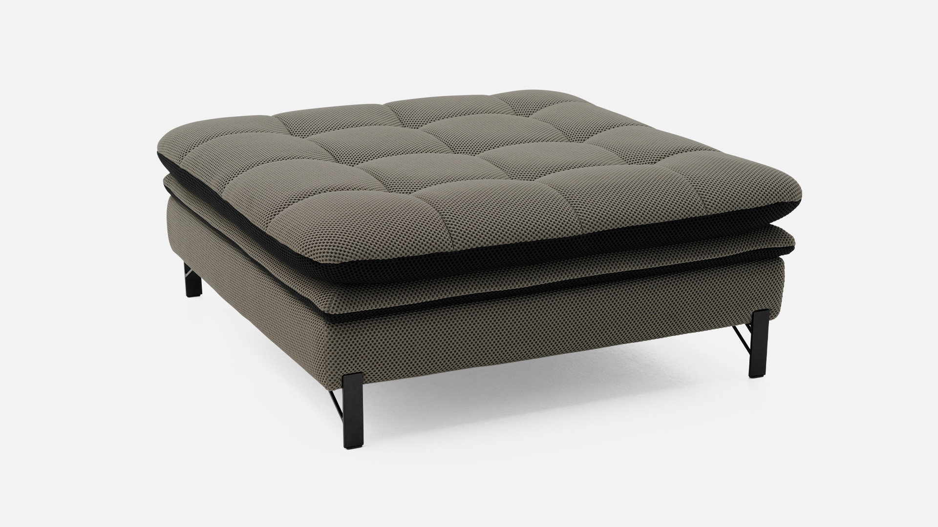 WAFFLE grey 3D fabric pouffe