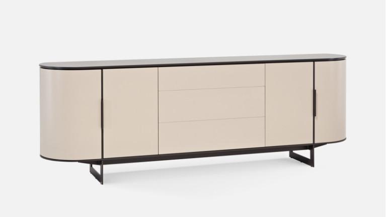 CIRCUS Sideboard - This generously-sized sideboard features flowing shapes punctuated by half-moon corners.