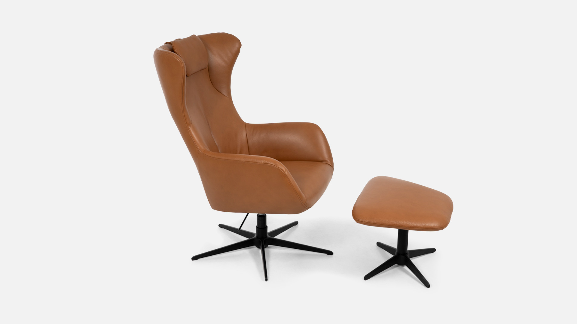 DEXTER leather swivel armchair