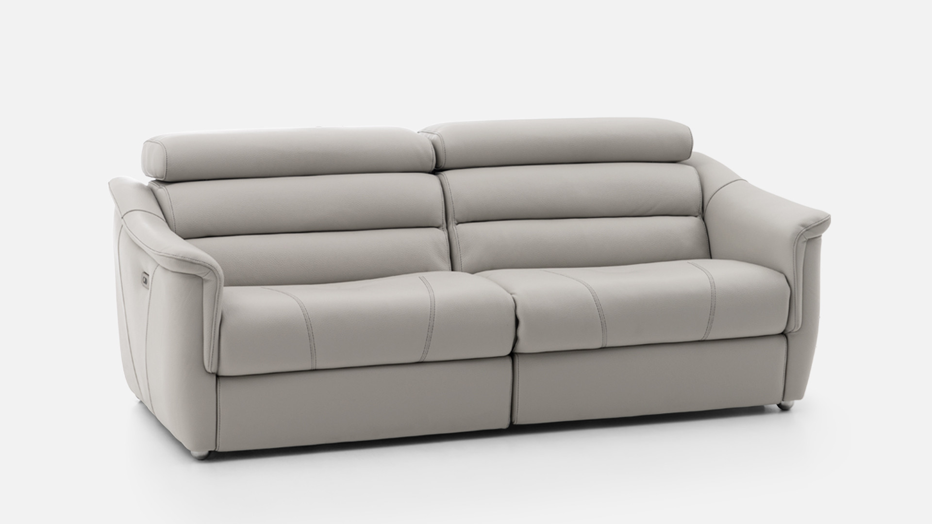 3-seater electric leather sofa WINSTON grey