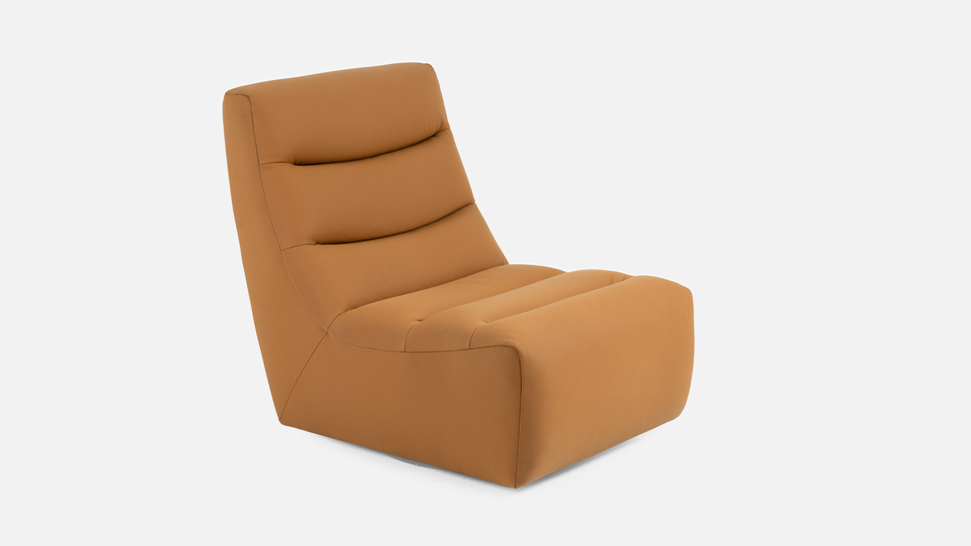 LOTUS ochre leather armchair