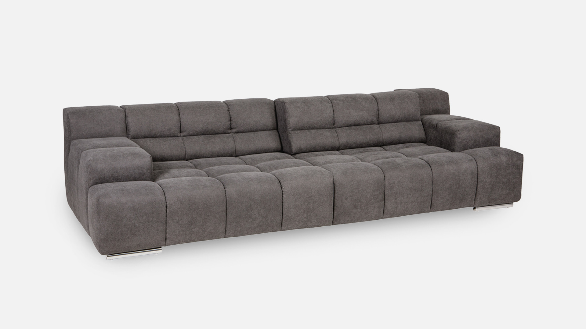 3-seater modular sofa in grey fabric TEMPLE