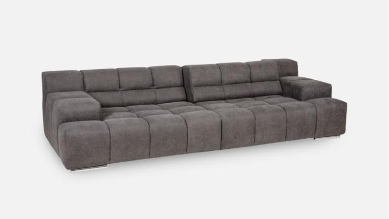 3-seater modular sofa in grey fabric TEMPLE