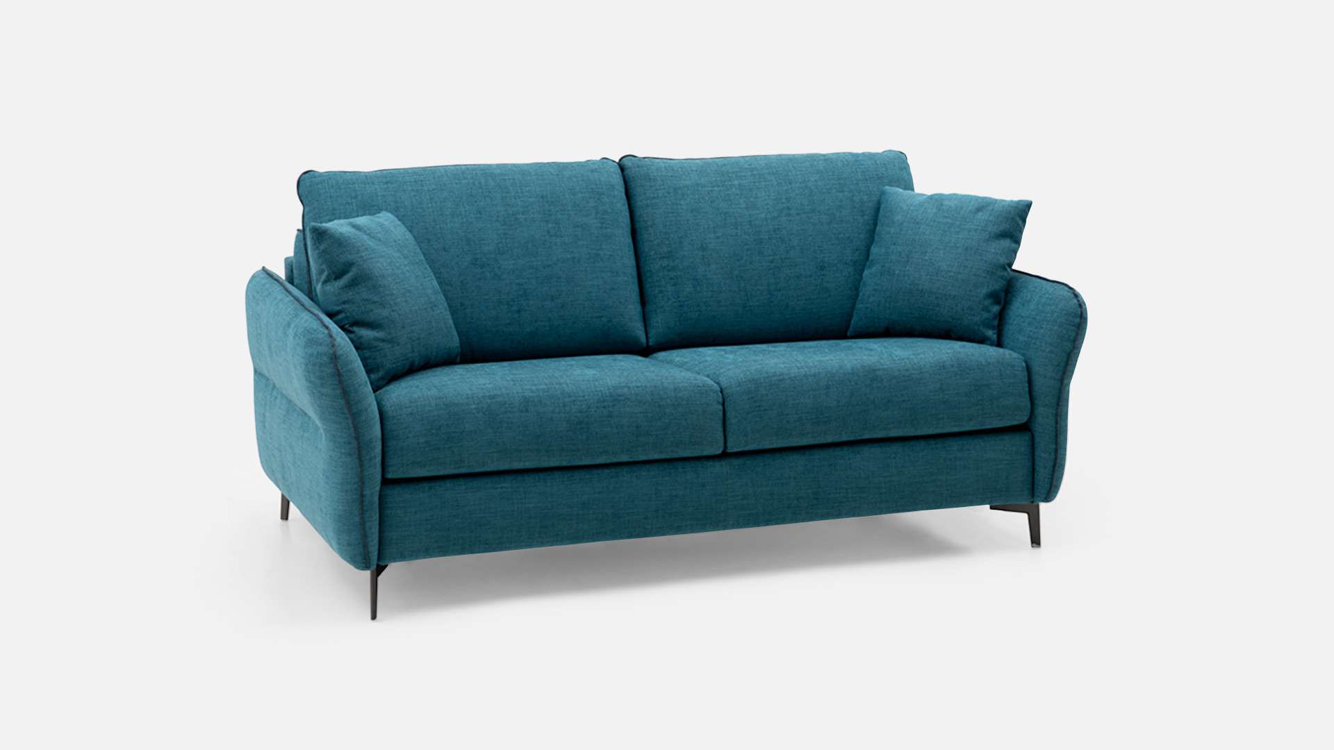 3-seater blue fabric sofa with removable covers MELI