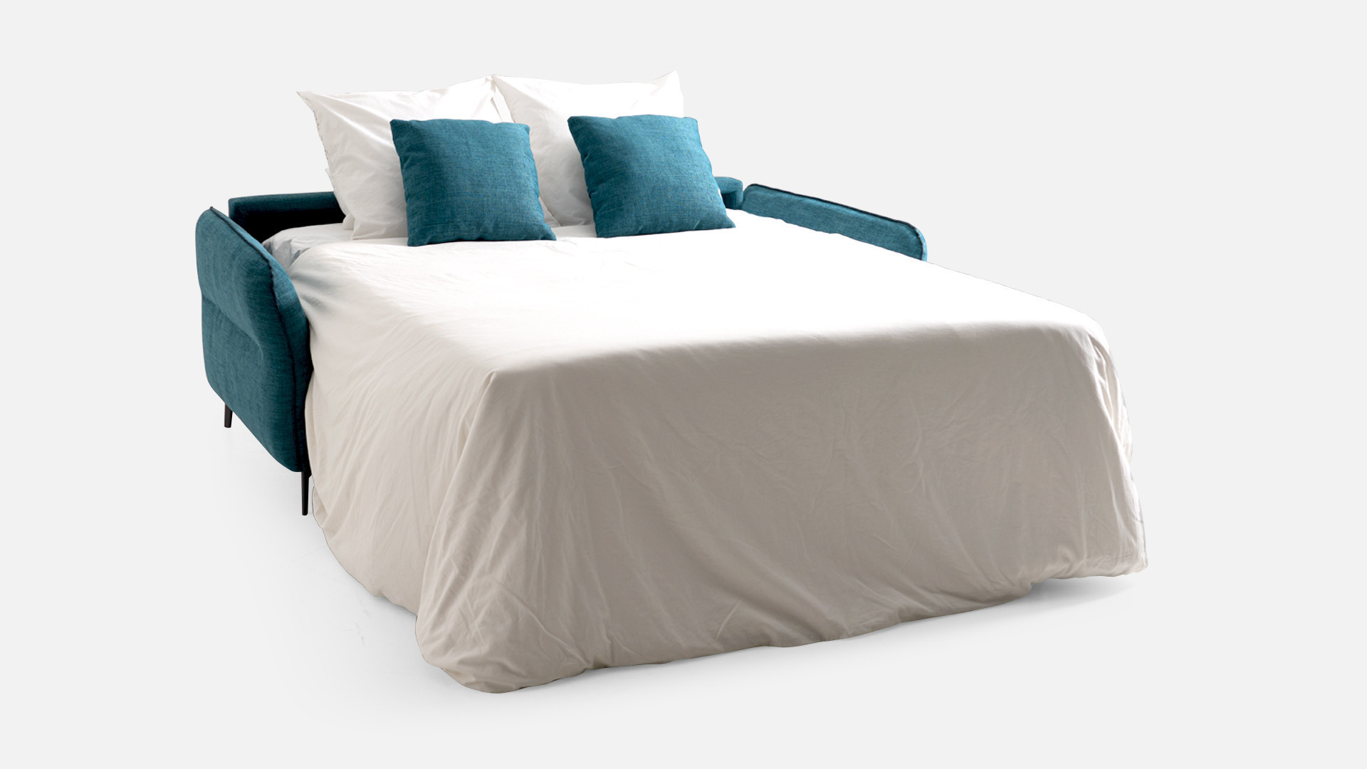 Blue fabric sofa bed MELI