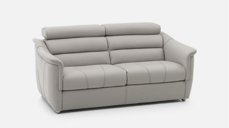 3-seater electric leather sofa WINSTON grey