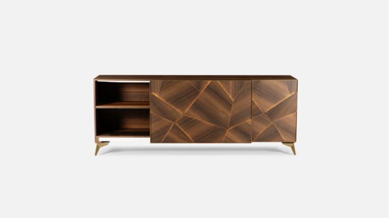 2-door sliding buffet ECLIPSE | Matte smoked wood buffet