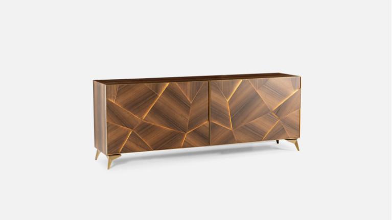 2-door sliding buffet ECLIPSE | Matte smoked wood buffet