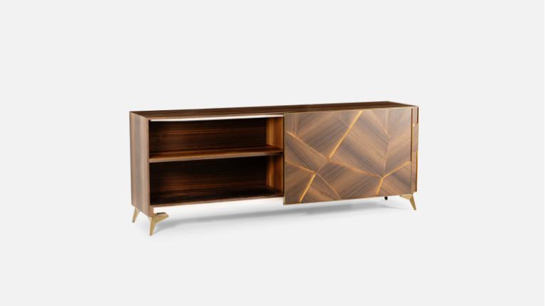 2-door sliding buffet ECLIPSE | Matte smoked wood buffet