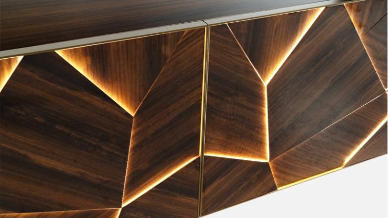 2-door sliding buffet ECLIPSE | Buffet in high-gloss smoked wood