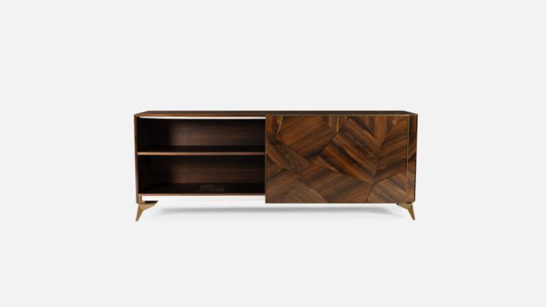 2-door sliding buffet ECLIPSE | Buffet in high-gloss smoked wood