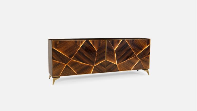 2-door sliding buffet ECLIPSE | Buffet in high-gloss smoked wood