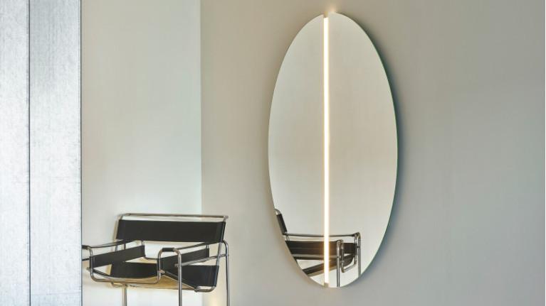 LUNA I Mirror Impressive diameter, luminous center or black glass