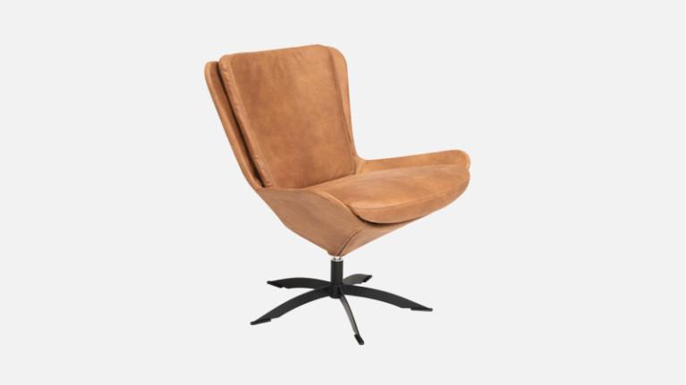 LIVY leather swivel armchair | Scandinavian design and perfect comfort