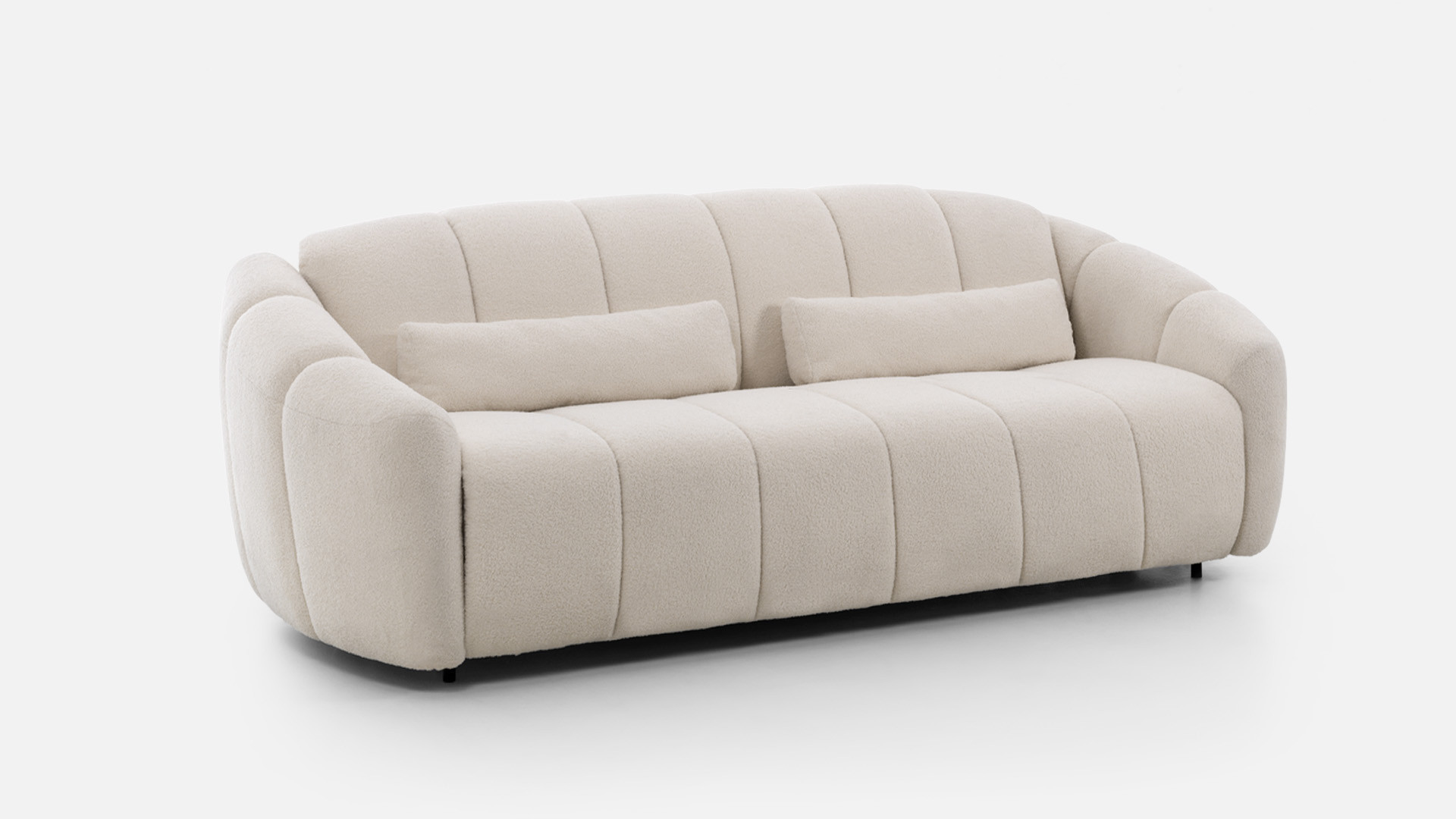 3-seater fabric sofa TEDDY | Sofa with inviting curves