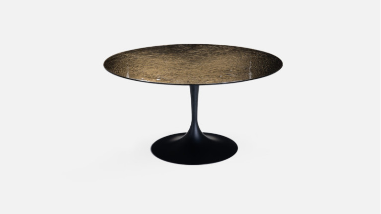 RETRO round glass dining table | Beauté singulière