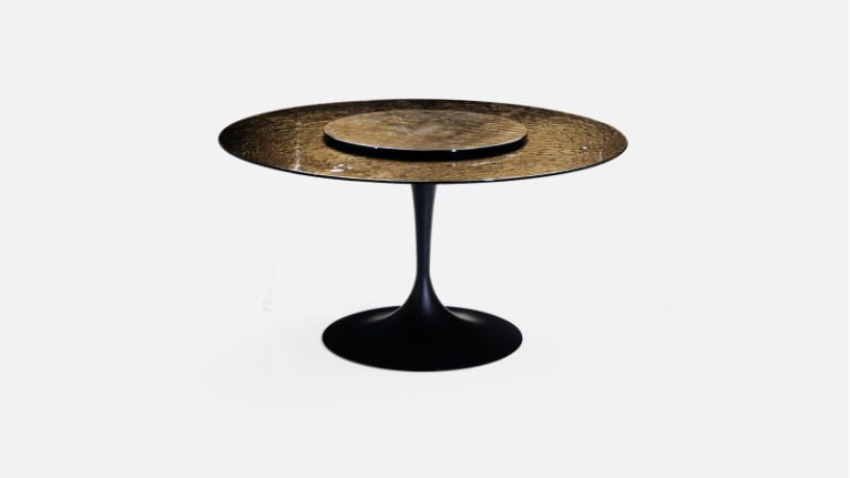 RETRO round glass dining table | Beauté singulière