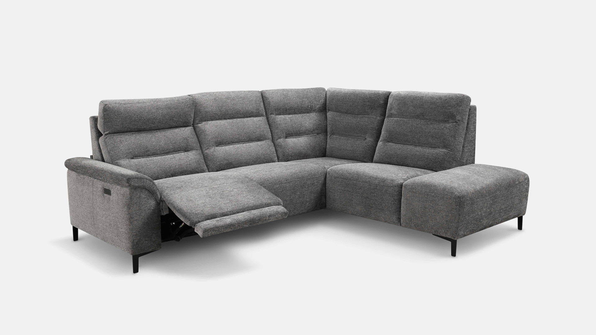 Canapé d'angle relaxation électrique tissu ALBATROS | Confort moelleux