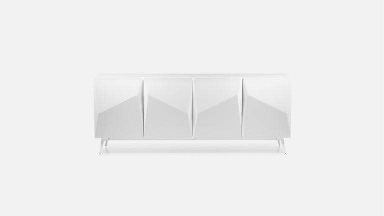 ORIGAMI 4-door sideboard in high-gloss lacquer | Minimalist design