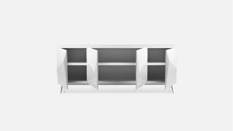 ORIGAMI 4-door sideboard in high-gloss lacquer | Minimalist design