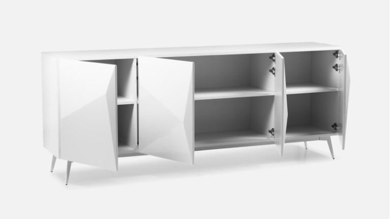 ORIGAMI 4-door sideboard in high-gloss lacquer | Minimalist design
