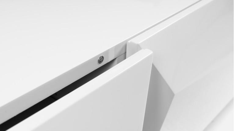 White lacquered TV stand with 2 doors in Japandi design, ORIGAMI