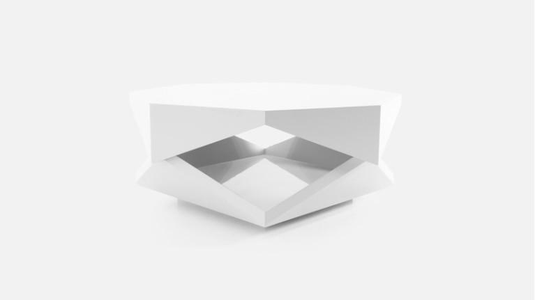 White lacquer coffee table ORIGAMI | Minimalist design