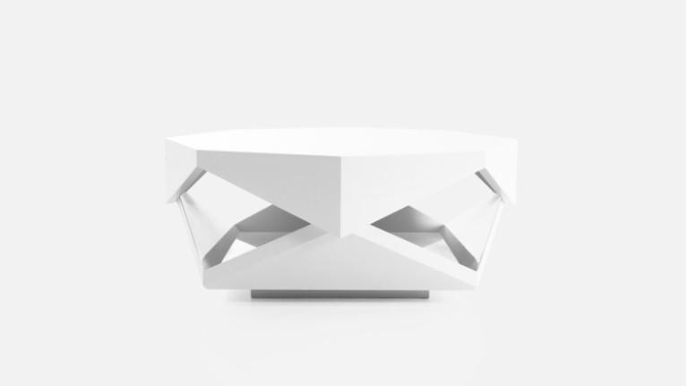 White lacquer coffee table ORIGAMI | Minimalist design