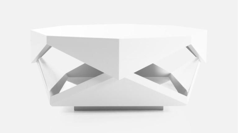 White lacquer coffee table ORIGAMI | Minimalist design