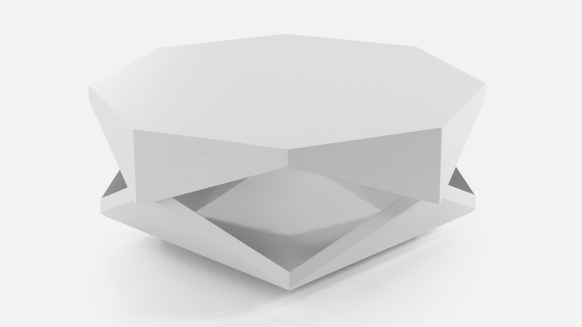 ORIGAMI white gloss lacquer coffee table