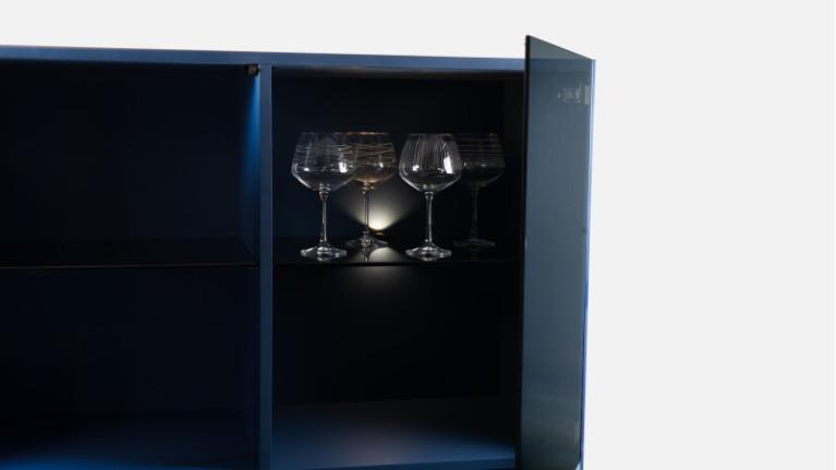 Tall unit in blue matte lacquer ORIGAMI | Minimalist design