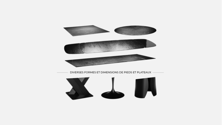 OTTO round dining table | Molten glass