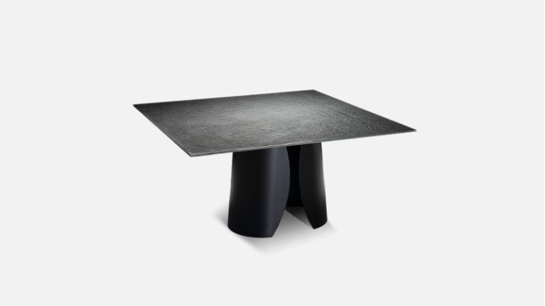 Square dining table silver OTTO | In fused glass