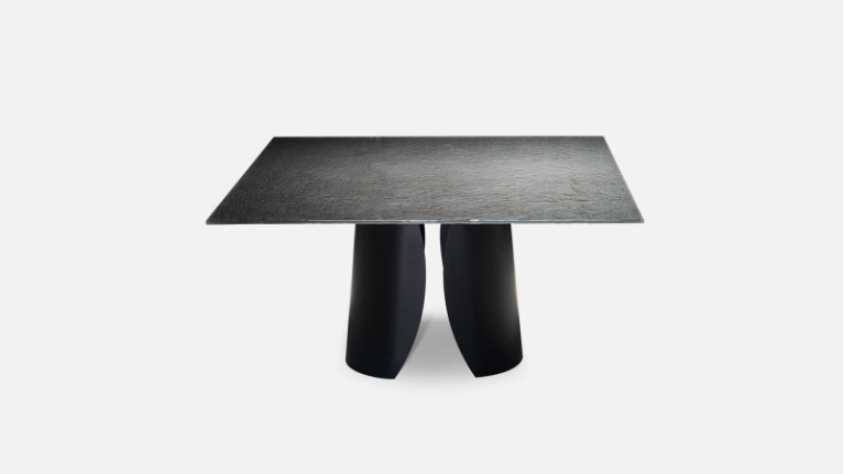 Square dining table silver OTTO | In fused glass