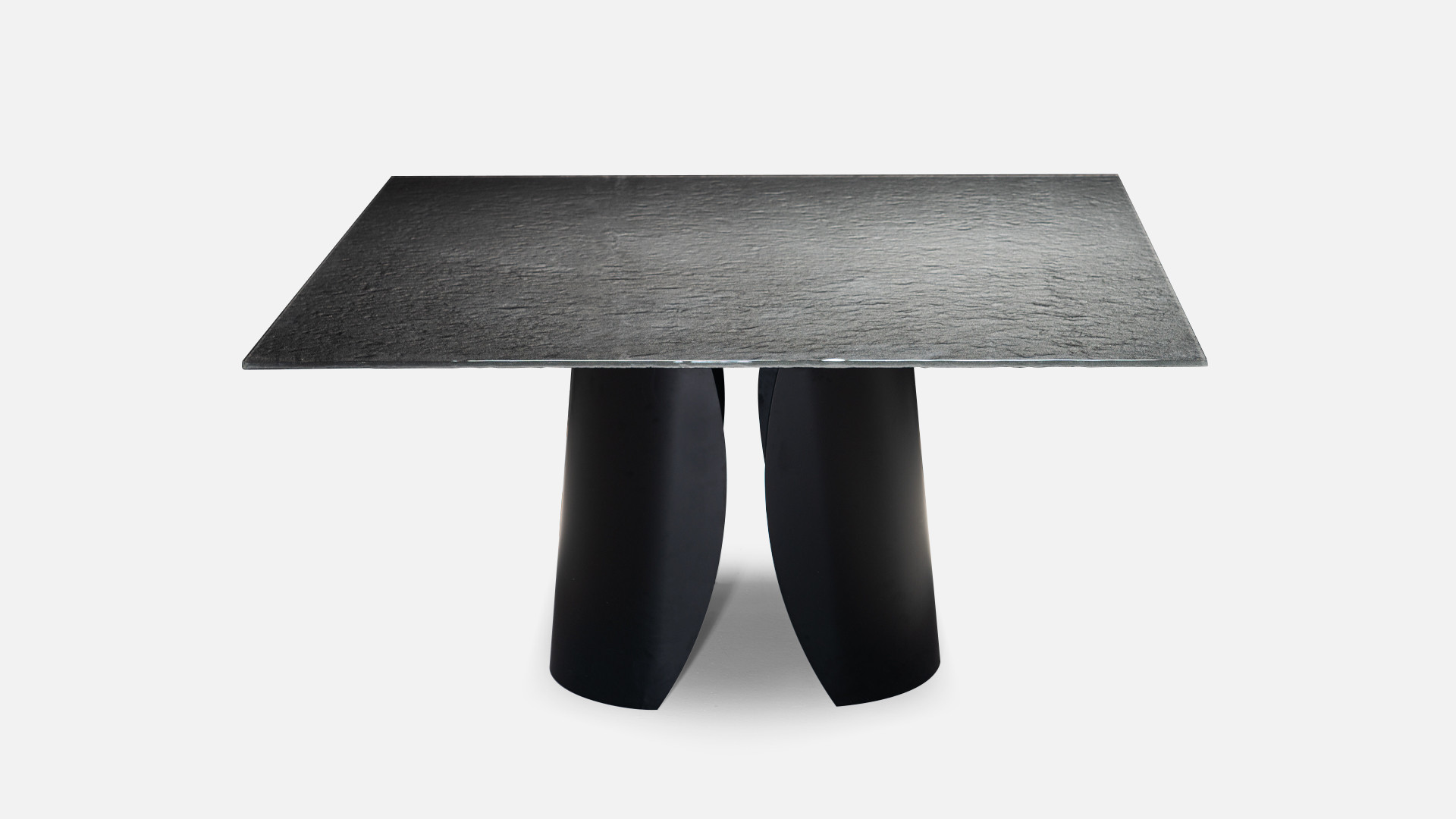 Square dining table with silver top OTTO