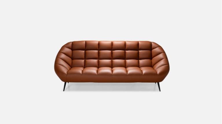 3-seater leather sofa DIAMANT | A refined vintage interior
