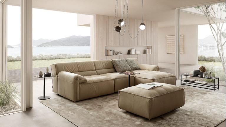 VOLA modular corner sofa in beige leather
