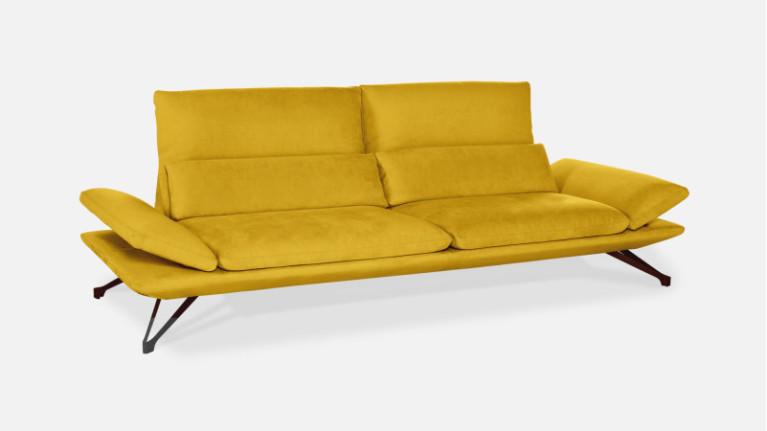 ALADIN sofa with adjustable headrests - Airy corner sofa in microfiber, adjustable headrests, flip-up armrest