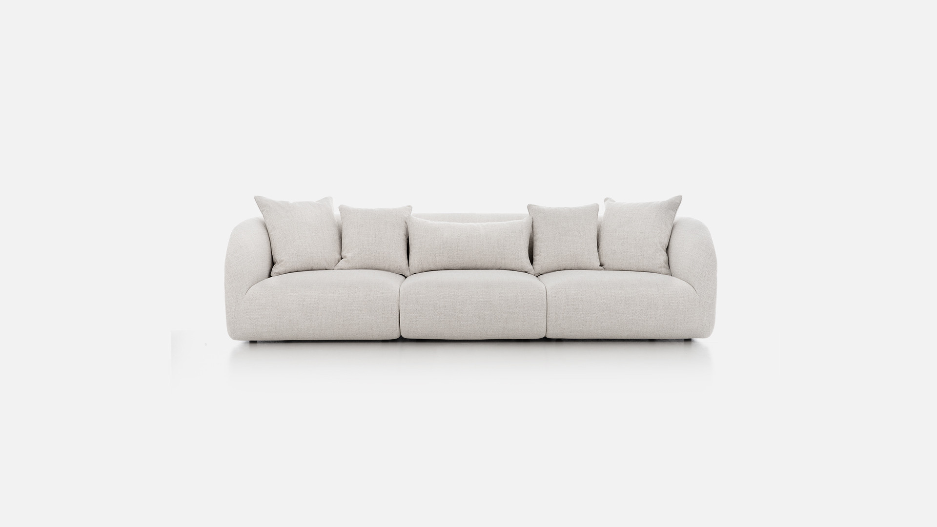 Beige RIVA 3-seater maxi sofa, wraparound and comfortable