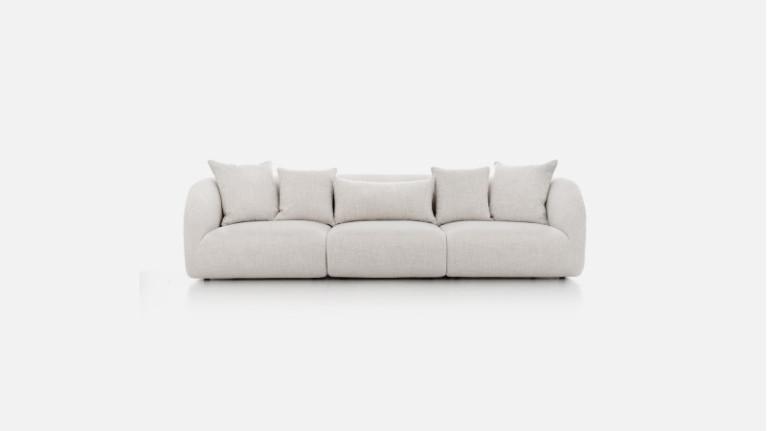 Beige RIVA 3-seater maxi sofa, wraparound and comfortable