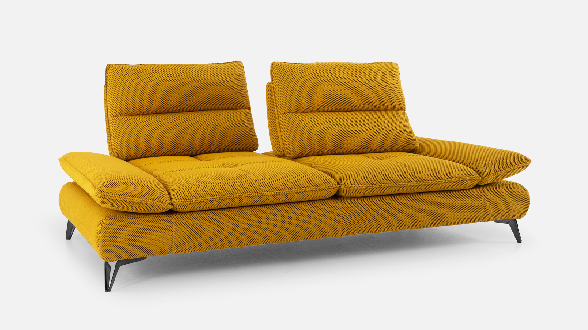 ROMA fabric sofa with forward-reclining backrest